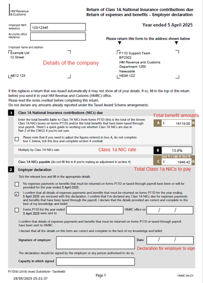 How to complete and submit P11D forms